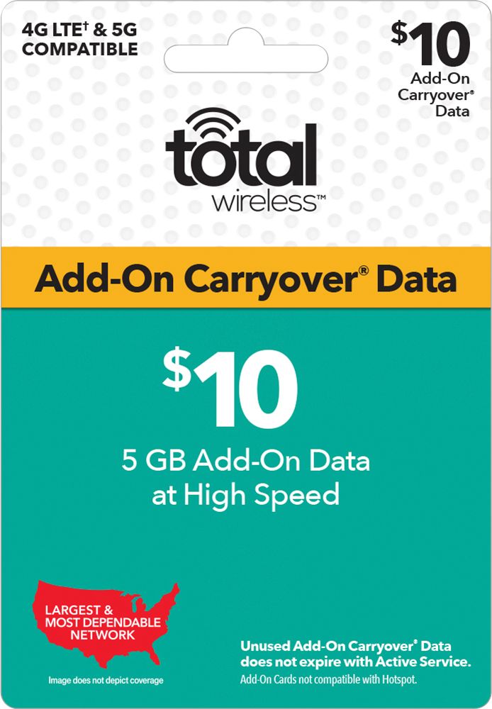 Total Wireless $10 Add-On Carryover Data Code [Digital] TOTAL WIRELESS $10  DIGITAL - Best Buy