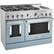 Angle. KitchenAid - 6.3 Cu. Ft. Freestanding Double Oven Gas True Convection Range with Self-Cleaning and Griddle - Misty Blue.