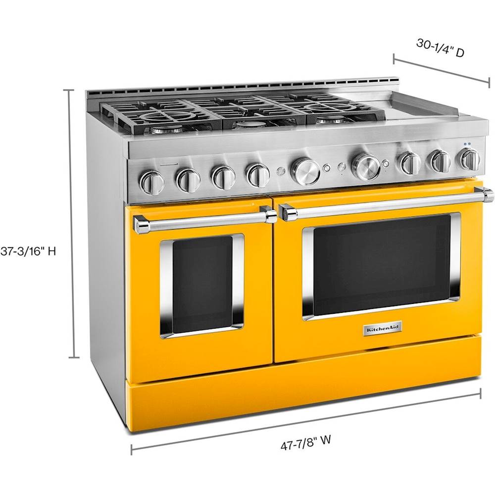 KitchenAid - 6.3 Cu. Ft. Slide-In Double Oven Gas True ...