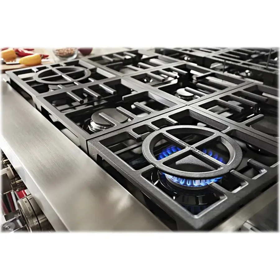 Alt View 16. KitchenAid - 6.3 Cu. Ft. Freestanding Double Oven Gas True Convection Range with Self-Cleaning and Griddle - Passion Red.