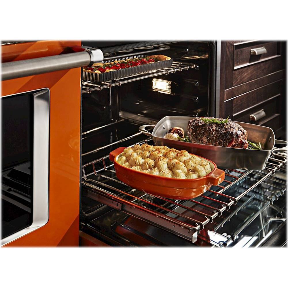 Alt View 17. KitchenAid - 6.3 Cu. Ft. Freestanding Double Oven Gas True Convection Range with Self-Cleaning and Griddle - Scorched Orange.