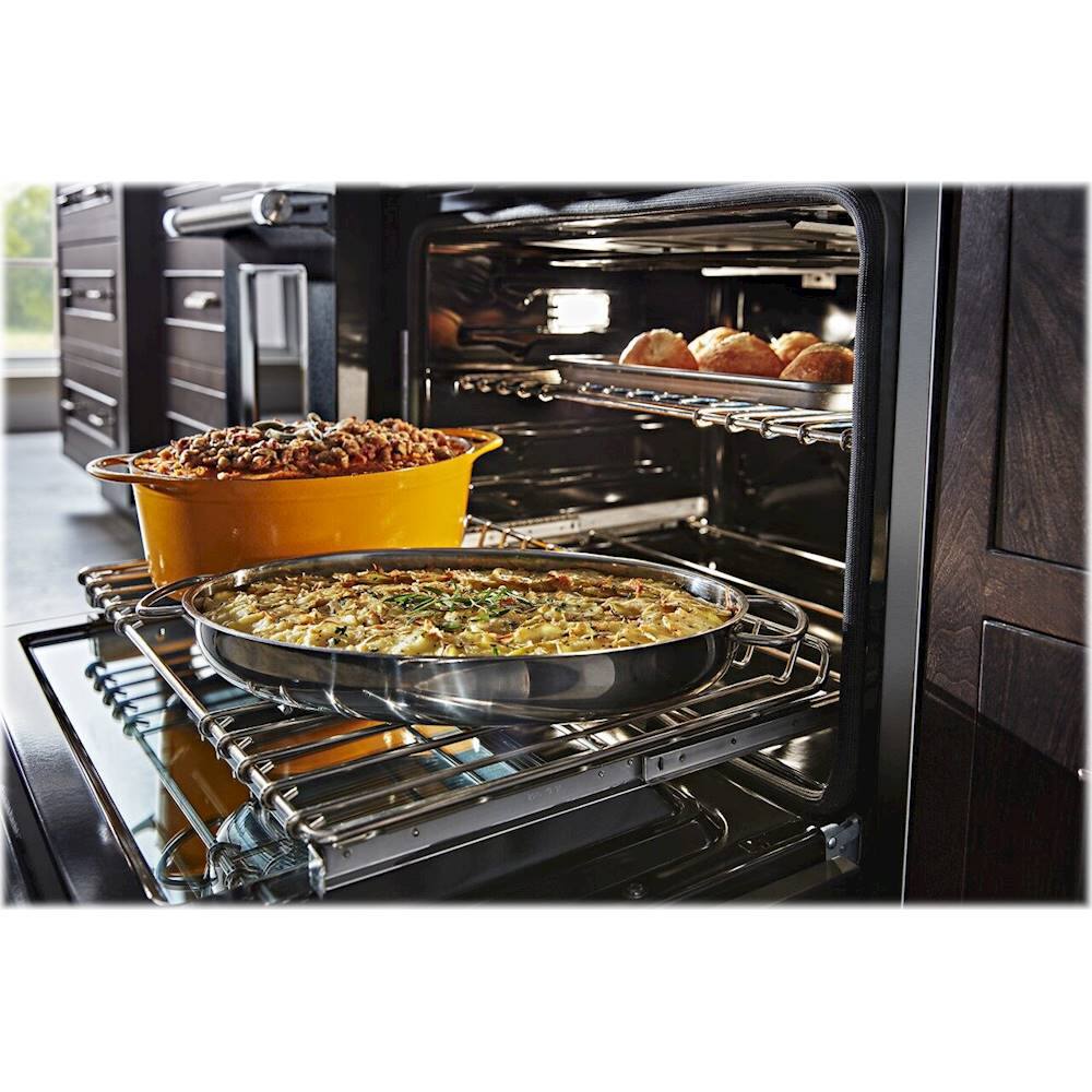 Alt View 17. KitchenAid - 6.3 Cu. Ft. Freestanding Double Oven Gas True Convection Range with Self-Cleaning and Griddle - Imperial Black.