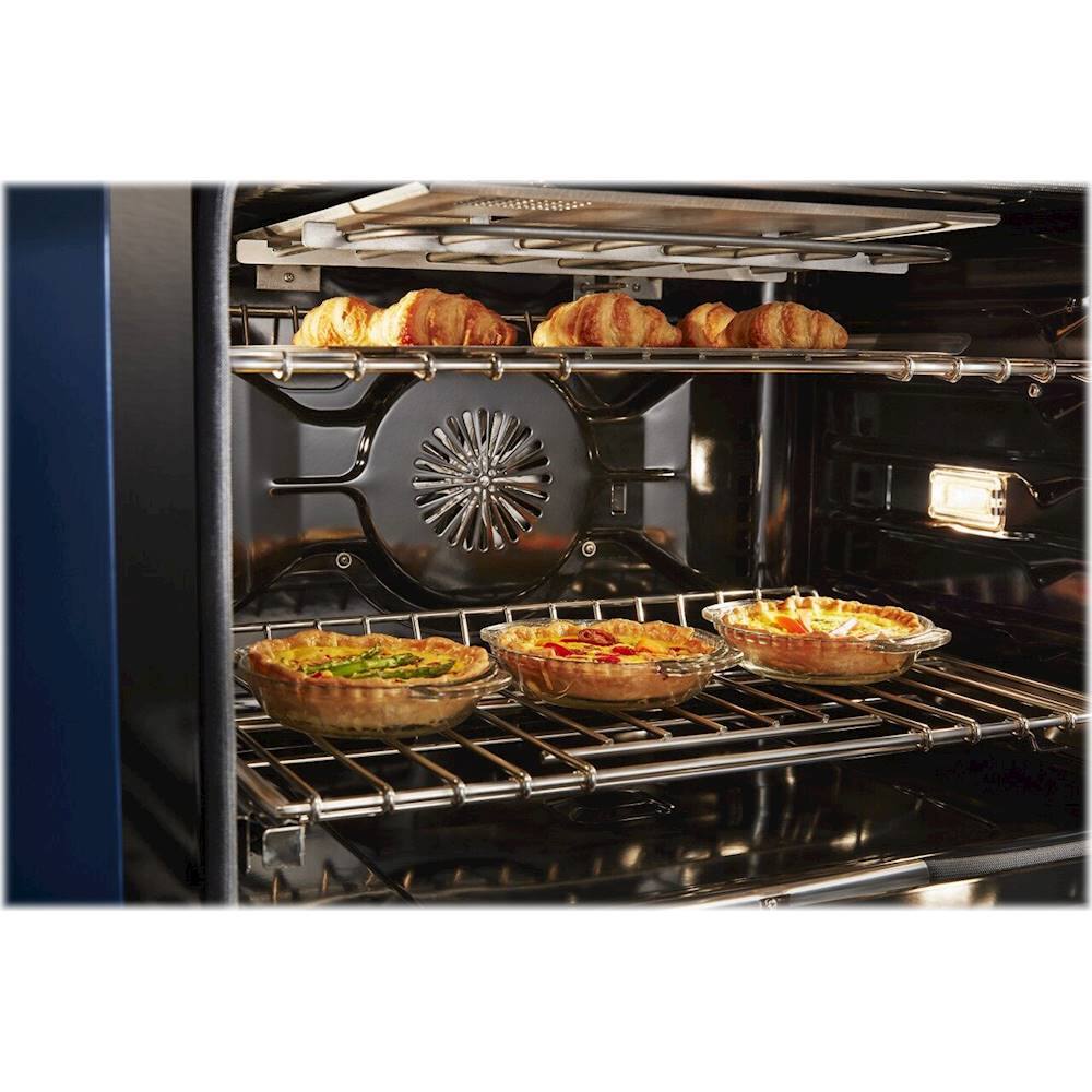 Alt View 17. KitchenAid - 6.3 Cu. Ft. Freestanding Double Oven Gas True Convection Range with Self-Cleaning and Griddle - Ink Blue.