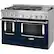 Left. KitchenAid - 6.3 Cu. Ft. Freestanding Double Oven Gas True Convection Range with Self-Cleaning and Griddle - Ink Blue.