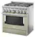 Alt View 14. KitchenAid - Commercial-Style 5.1 Cu. Ft. Slide-In Gas True Convection Range with Self-Cleaning - Avocado Cream.