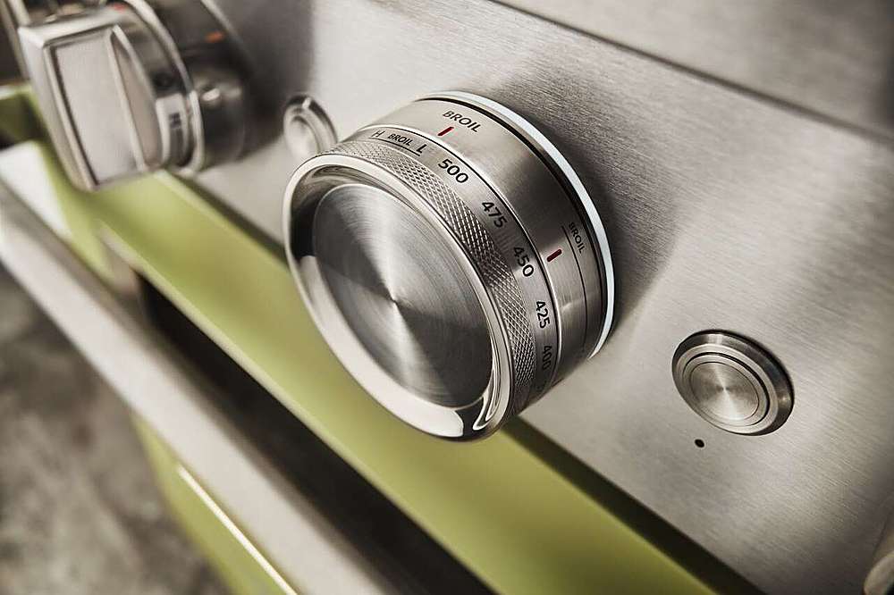 Alt View 17. KitchenAid - Commercial-Style 5.1 Cu. Ft. Slide-In Gas True Convection Range with Self-Cleaning - Avocado Cream.