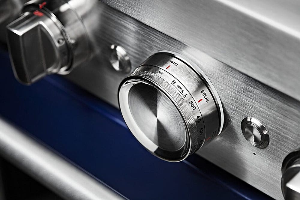 Alt View 19. KitchenAid - Commercial-Style 5.1 Cu. Ft. Slide-In Gas True Convection Range with Self-Cleaning - Ink Blue.