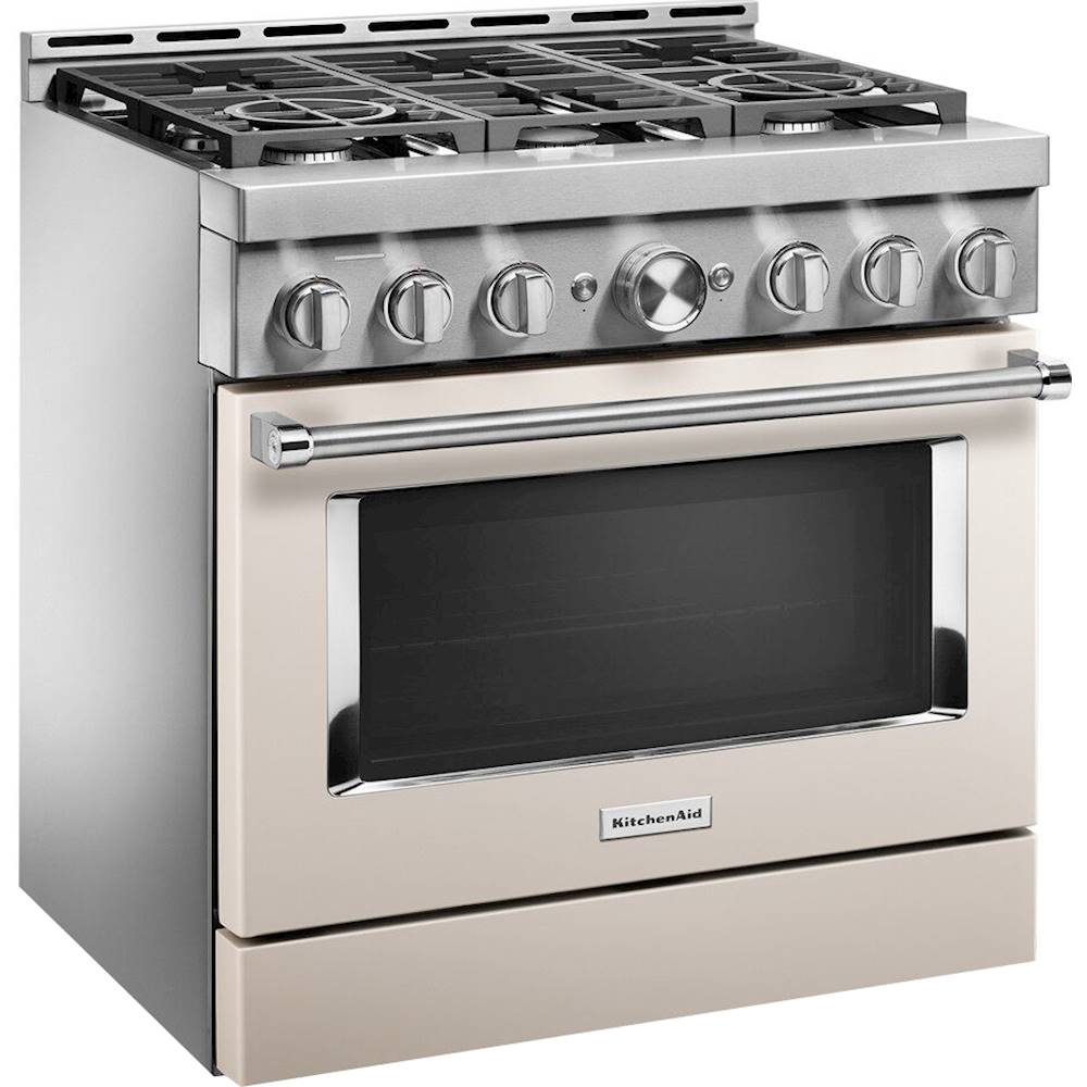 Angle View: Viking - Professional 7 Series 6.1 Cu. Ft. Freestanding Double Oven LP Gas Convection Range - Arctic gray