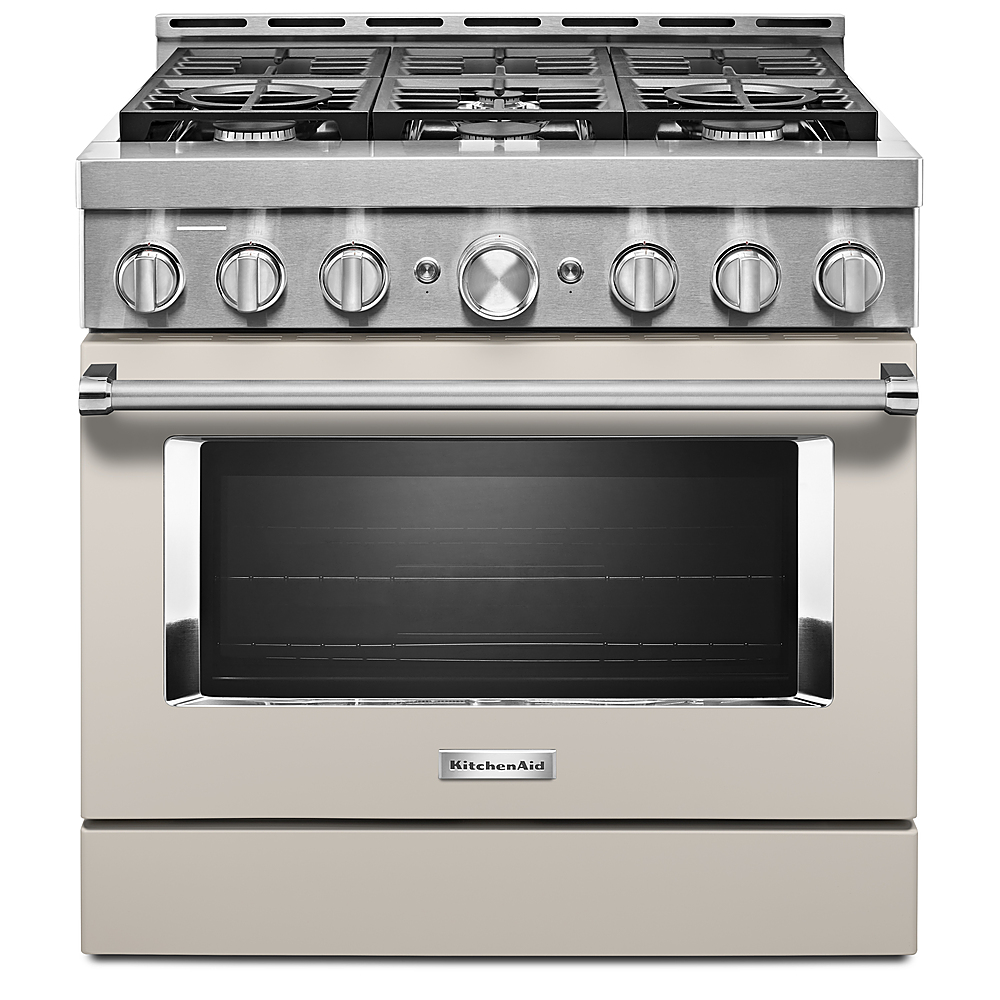 KitchenAid - Commercial-Style 5.1 Cu. Ft. Slide-In Gas True Convection Range with Self-Cleaning - Milkshake
