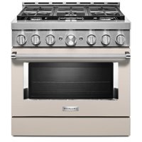 KitchenAid - Commercial-Style 5.1 Cu. Ft. Slide-In Gas True Convection Range with Self-Cleaning - Milkshake - Front_Zoom