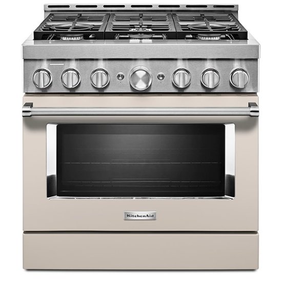 KitchenAid – Commercial-Style 5.1 Cu. Ft. Slide-In Gas True Convection Range with Self-Cleaning – Milkshake