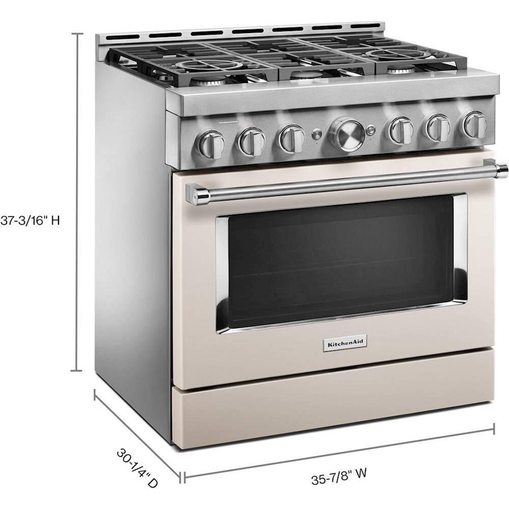 Alt View 11. KitchenAid - Commercial-Style 5.1 Cu. Ft. Slide-In Gas True Convection Range with Self-Cleaning - Milkshake.