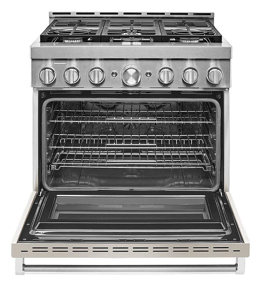 Alt View 15. KitchenAid - Commercial-Style 5.1 Cu. Ft. Slide-In Gas True Convection Range with Self-Cleaning - Milkshake.