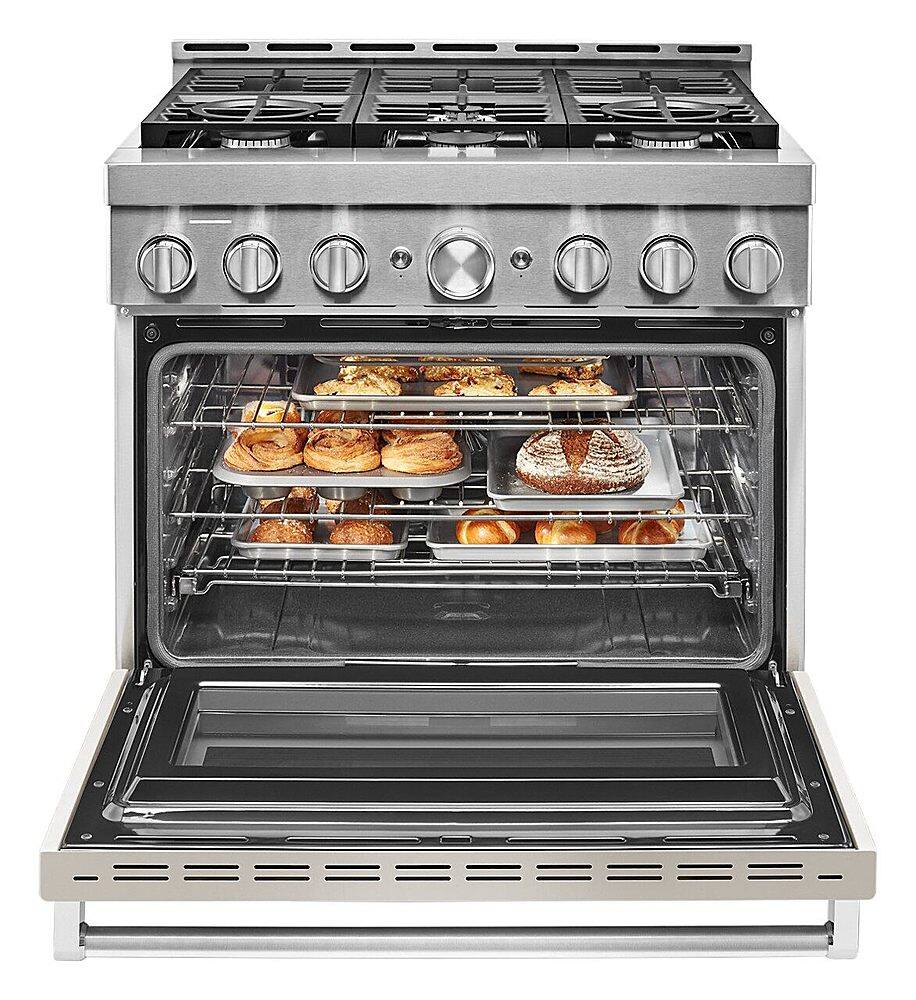 Alt View 16. KitchenAid - Commercial-Style 5.1 Cu. Ft. Slide-In Gas True Convection Range with Self-Cleaning - Milkshake.