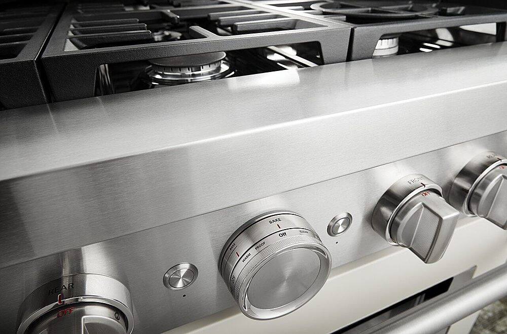 Alt View 22. KitchenAid - Commercial-Style 5.1 Cu. Ft. Slide-In Gas True Convection Range with Self-Cleaning - Milkshake.