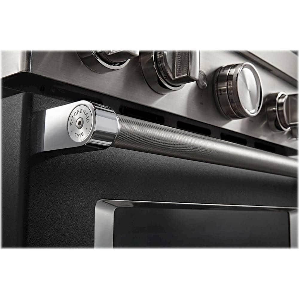 Alt View 11. KitchenAid - Commercial-Style 5.1 Cu. Ft. Slide-In Gas True Convection Range with Self-Cleaning - Imperial Black.