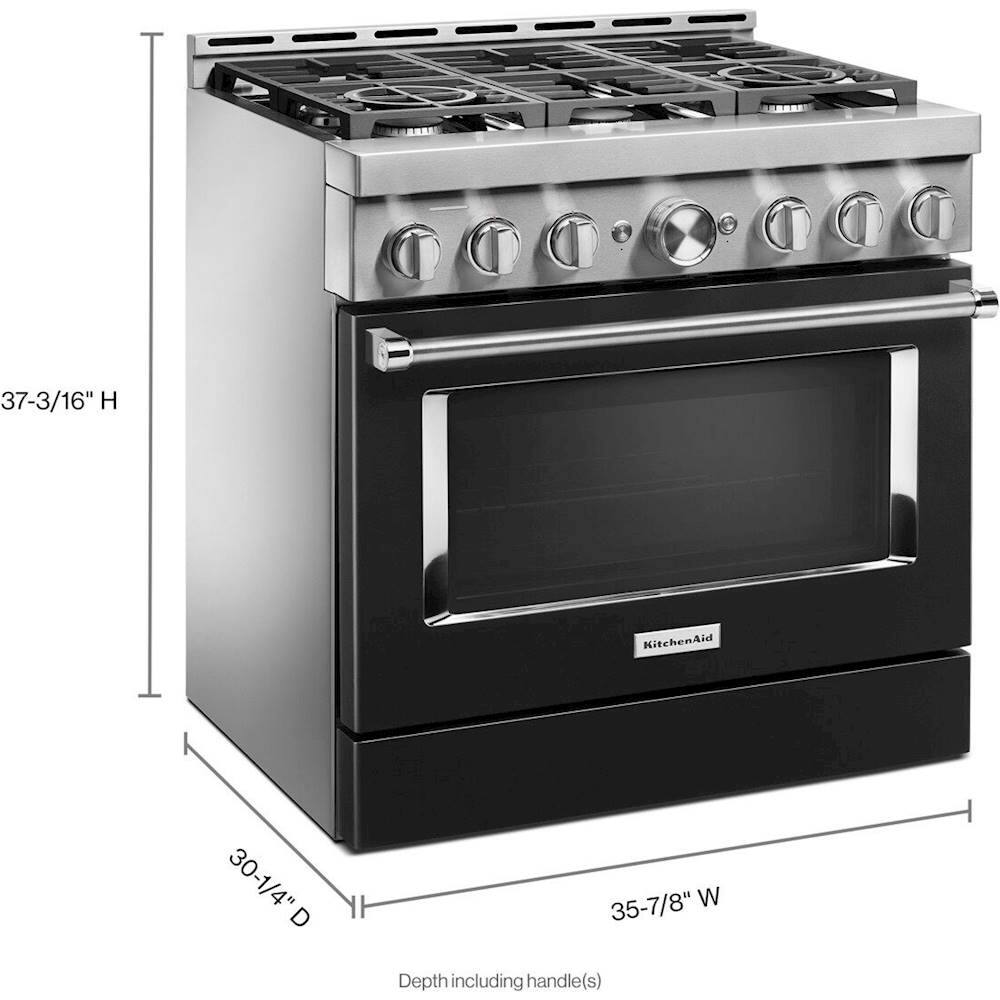 Alt View 12. KitchenAid - Commercial-Style 5.1 Cu. Ft. Slide-In Gas True Convection Range with Self-Cleaning - Imperial Black.
