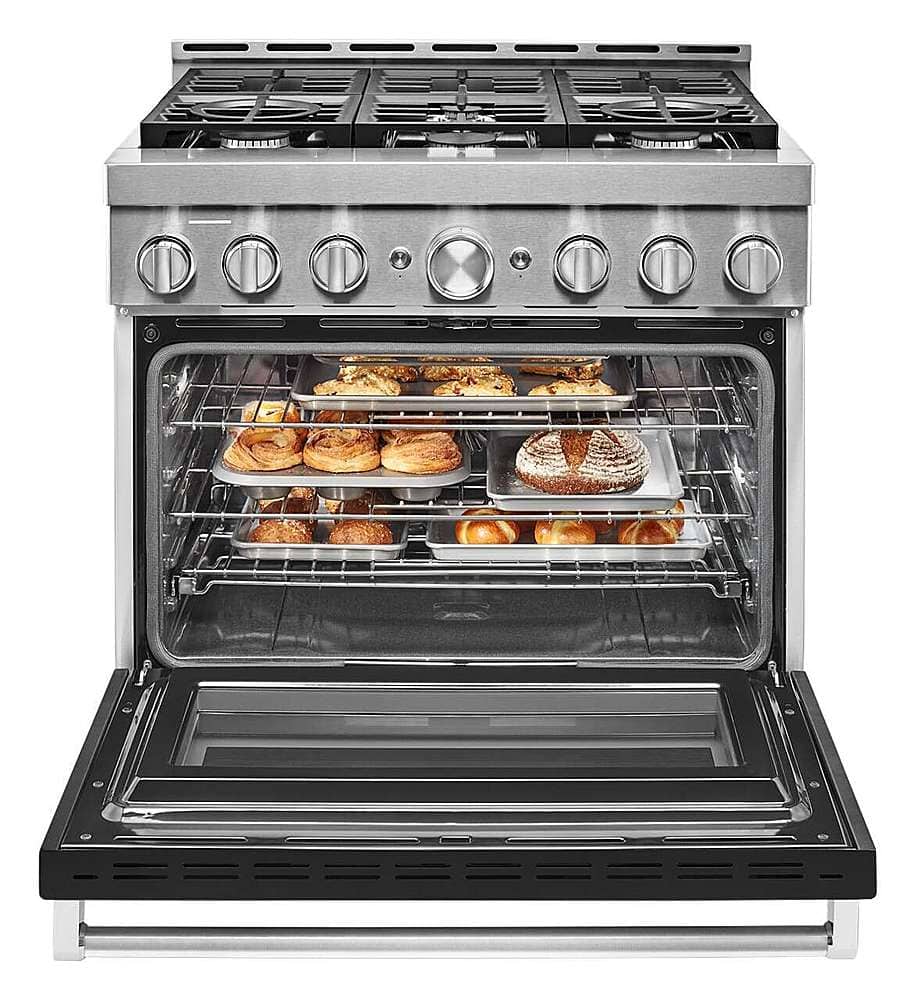 Alt View 16. KitchenAid - Commercial-Style 5.1 Cu. Ft. Slide-In Gas True Convection Range with Self-Cleaning - Imperial Black.