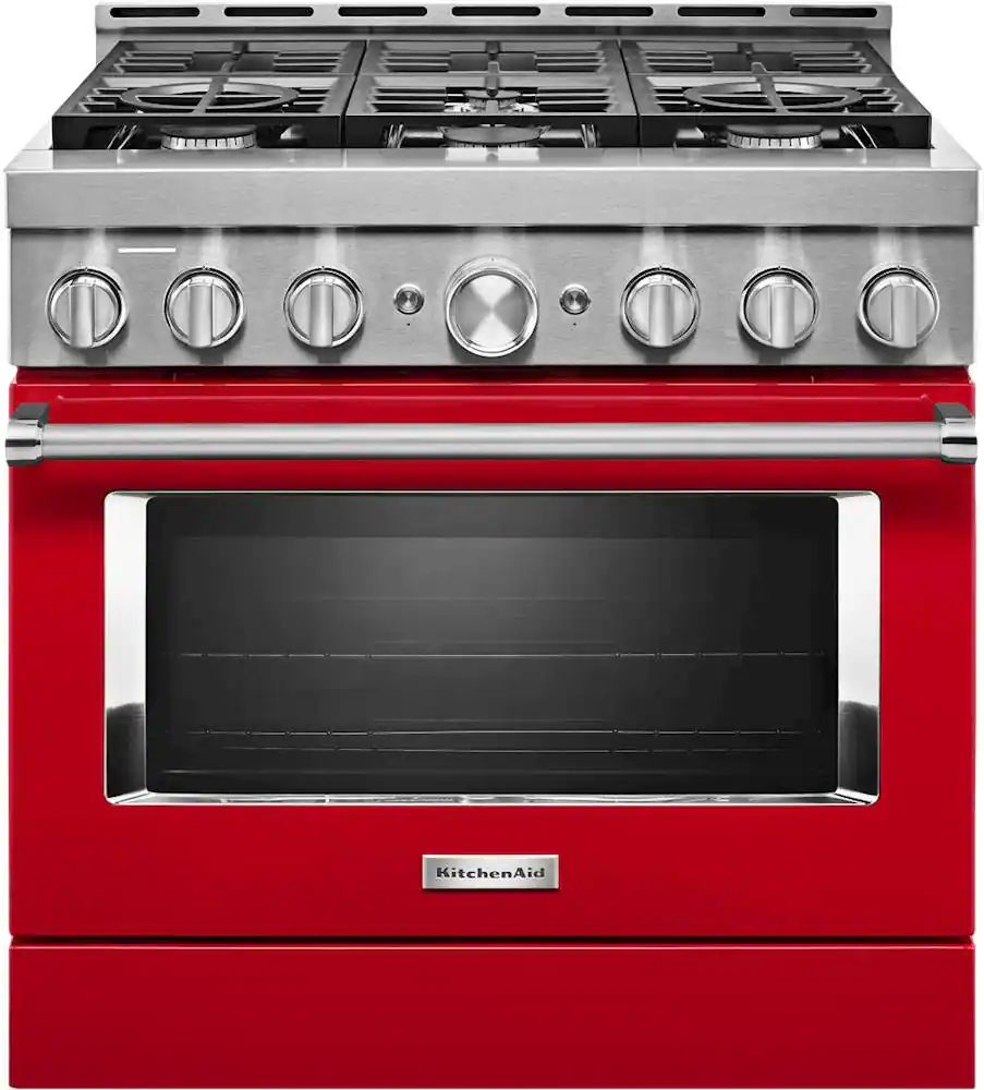 KitchenAid - Commercial-Style 5.1 Cu. Ft. Slide-In Gas True Convection Range with Self-Cleaning - Passion Red