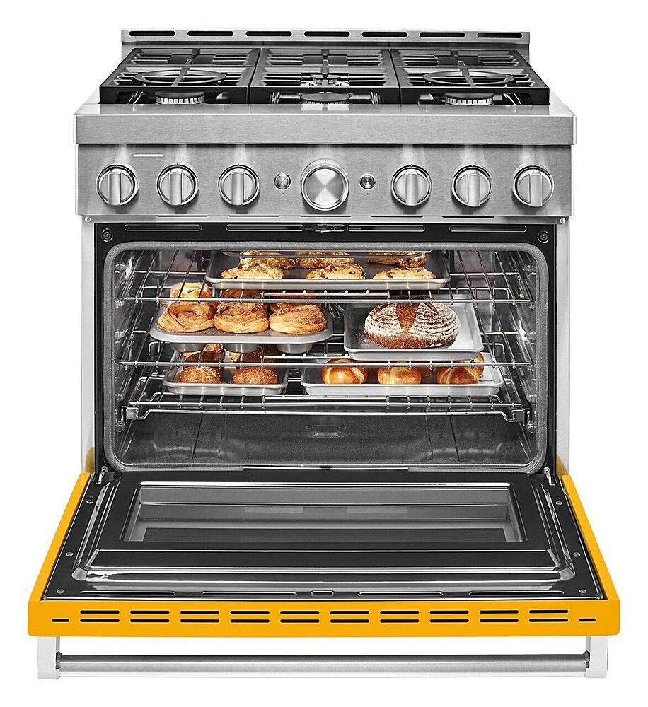 Alt View 15. KitchenAid - Commercial-Style 5.1 Cu. Ft. Slide-In Gas True Convection Range with Self-Cleaning.