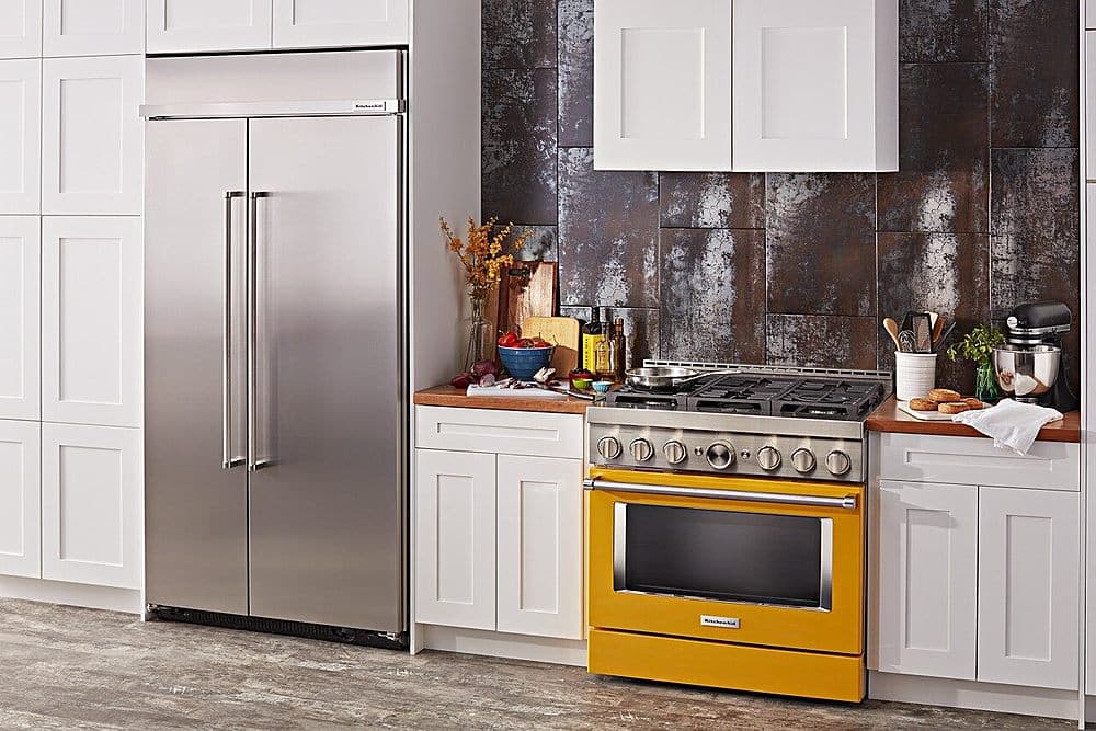 Alt View 18. KitchenAid - Commercial-Style 5.1 Cu. Ft. Slide-In Gas True Convection Range with Self-Cleaning.
