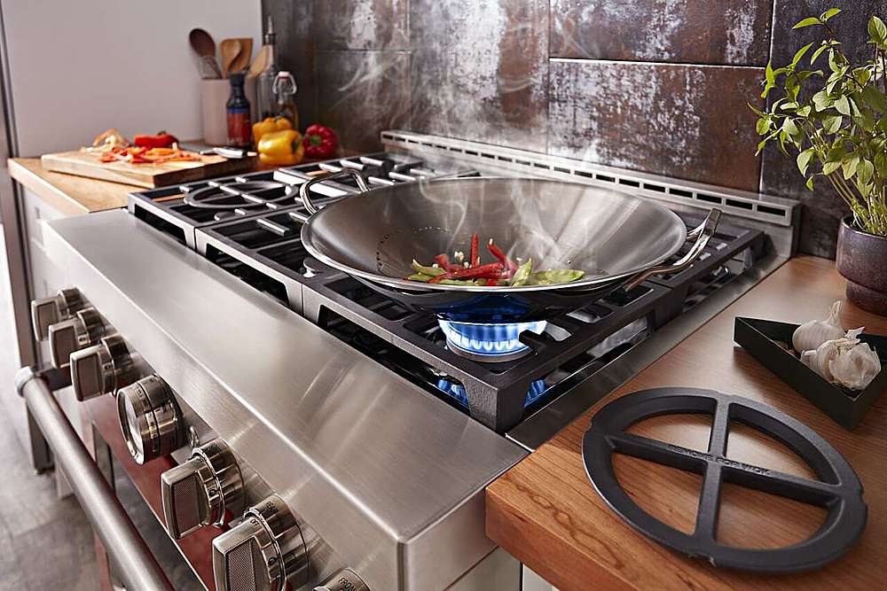 Alt View 18. KitchenAid - Commercial-Style 5.1 Cu. Ft. Slide-In Gas True Convection Range with Self-Cleaning - Scorched Orange.