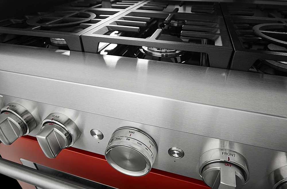 Alt View 25. KitchenAid - Commercial-Style 5.1 Cu. Ft. Slide-In Gas True Convection Range with Self-Cleaning - Scorched Orange.