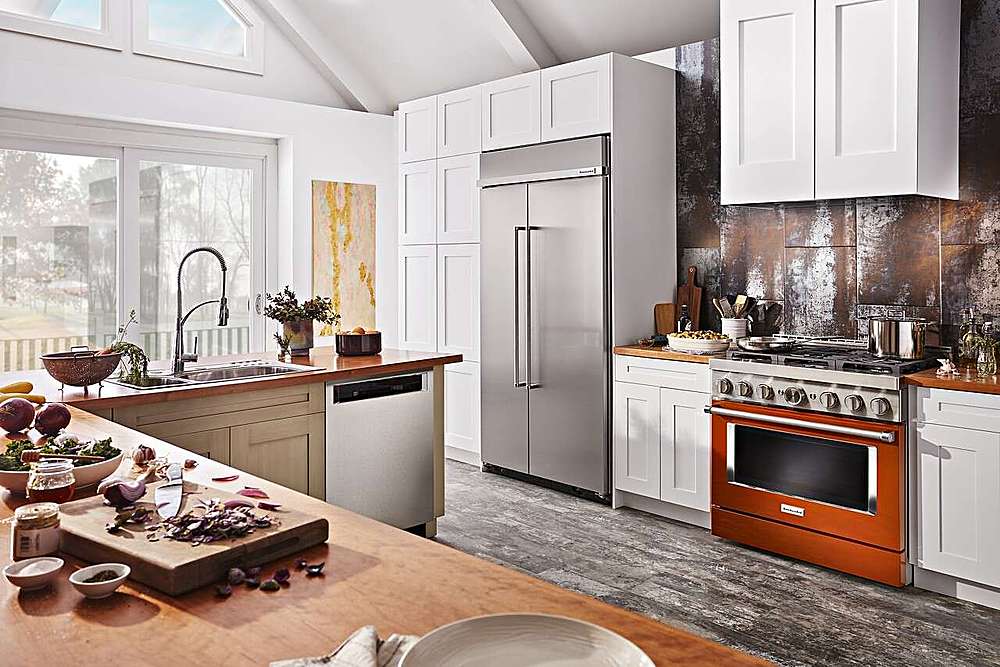 Alt View 27. KitchenAid - Commercial-Style 5.1 Cu. Ft. Slide-In Gas True Convection Range with Self-Cleaning - Scorched Orange.