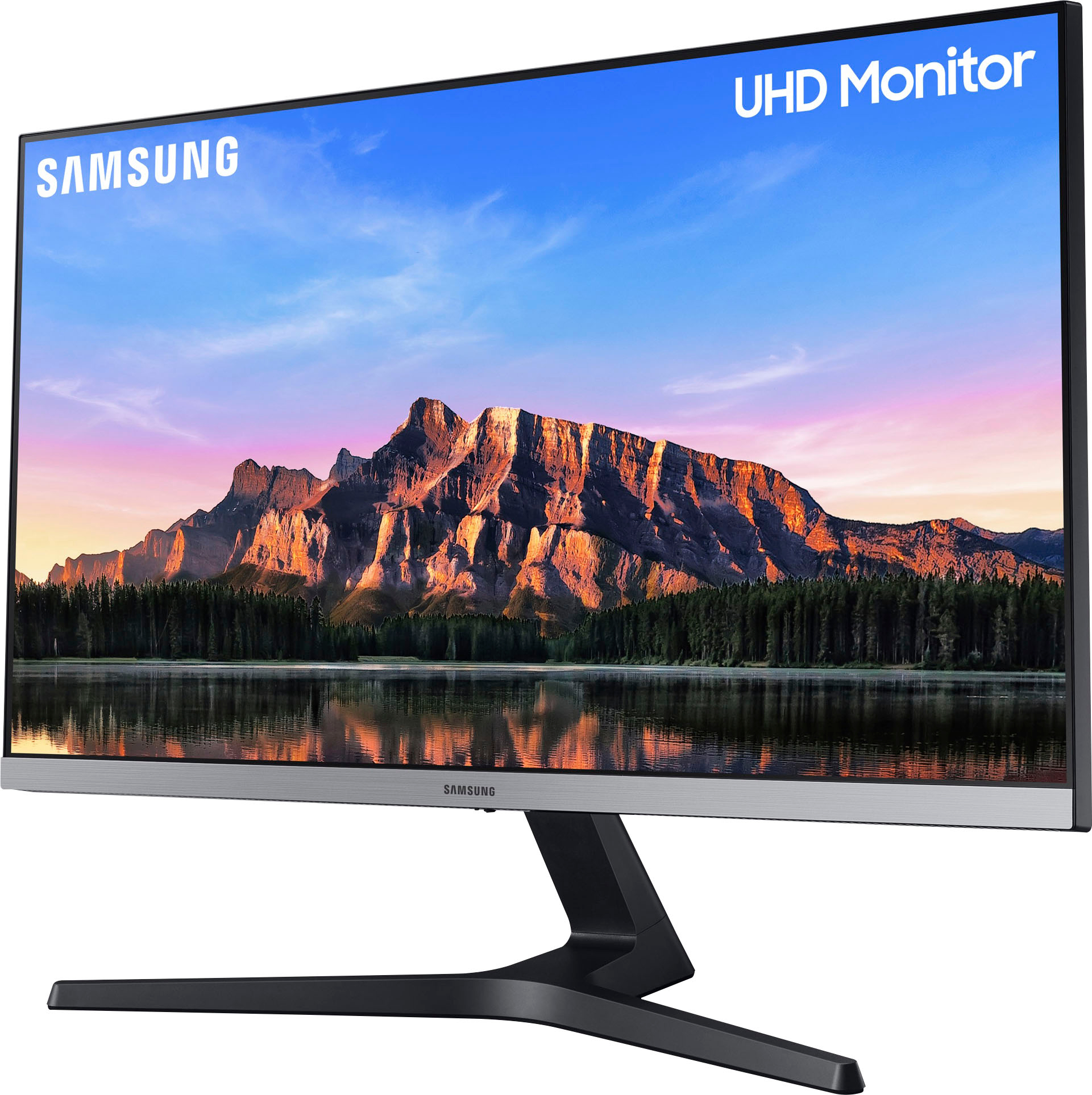 Left View: Samsung - 28” ViewFinity UHD IPS AMD FreeSync with HDR Monitor - Black
