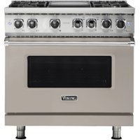 Viking - 5-Series 5.6 Cu. Ft. Self-Cleaning Freestanding Dual Fuel Convection Range - Pacific Gray - Front_Zoom