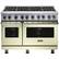 Front. Viking - 48"W 7-Series Dual Fuel Self-Clean Range-8 Burners - Vanilla Cream.