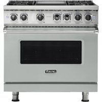 Viking - Professional 5 Series 5.6 Cu. Ft. Freestanding Dual Fuel LP Gas True Convection Range with Self-Cleaning - Arctic gray - Front_Zoom