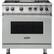 Front. Viking - 5-Series 5.6 Cu. Ft. Self-Cleaning Freestanding Dual Fuel Convection Range - Arctic Gray.