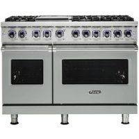 Viking - Professional 7 Series Freestanding Double Oven Dual Fuel Convection Range with Self-Cleaning - Arctic gray - Front_Zoom