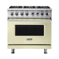 Viking - Professional 7 Series 5.1 Cu. Ft. Freestanding Gas Convection Range - Vanilla Cream - Front_Zoom