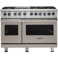Viking - 48"W 7-Series Dual Fuel Self-Clean Range-6 Burners + Griddle - LP - Pacific Gray - Front_Zoom