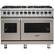 Front. Viking - 5-Series Dual Fuel Self-Clean 48"W Sealed Burner Range - Pacific Gray.