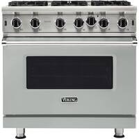Viking - Professional 5 Series 5.1 Cu. Ft. Freestanding Gas Convection Range - Arctic Gray - Front_Zoom