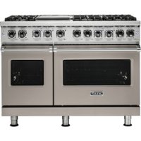 Viking - Professional 5 Series Freestanding Double Oven Dual Fuel True Convection Range with Self-Cleaning - Pacific gray - Front_Zoom