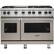 Front. Viking - Professional 5 Series 6.1 Cu. Ft. Freestanding Double Oven LP Gas Convection Range - Pacific Gray.
