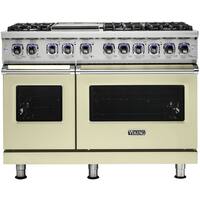 Viking - Professional 7 Series Freestanding Double Oven Gas Convection Range - Vanilla Cream - Front_Zoom