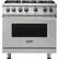 Front. Viking - Professional 5 Series 5.1 Cu. Ft. Freestanding Gas Convection Range - Arctic Gray.