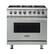 Front. Viking - VGR Freestanding 7-Series Gas 36"W Range - Arctic Gray.