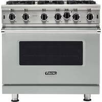 Viking - Professional 5 Series 5.1 Cu. Ft. Freestanding Gas Convection Range - Arctic Gray - Front_Zoom