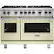 Front. Viking - Professional 5 Series 6.1 Cu. Ft. Freestanding Double Oven LP Gas Convection Range - Vanilla Cream.