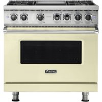 Viking - Professional 5 Series 5.6 Cu. Ft. Freestanding Dual Fuel True Convection Range with Self-Cleaning - Vanilla Cream - Front_Zoom