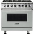 Viking - 5-Series 5.6 Cu. Ft. Self-Cleaning Freestanding Dual Fuel Convection Range - Arctic Gray