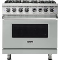 Viking - 5-Series 5.6 Cu. Ft. Self-Cleaning Freestanding Dual Fuel Convection Range - Arctic Gray - Front_Zoom