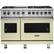 Front. Viking - 48"W 7-Series Dual Fuel Self-Clean Range-6 Burners + Griddle - LP - Vanilla Cream.