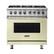 Front. Viking - Freestanding 7 Series Dual Fuel Self-Clean 36"W Range - Vanilla Cream.